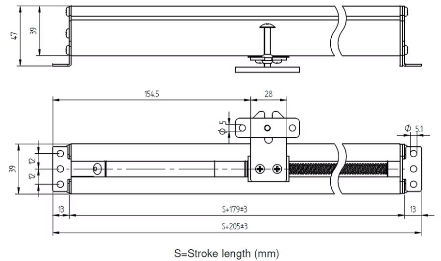 Piston ELA39 Linear Motion Max. 350N