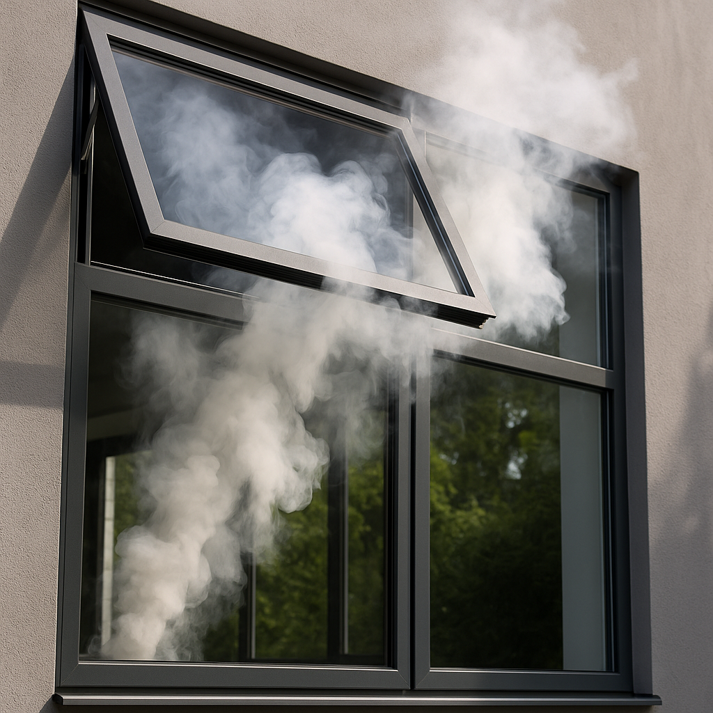 cửa thoát khói tự động sân bay